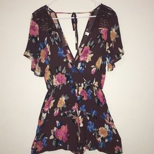 Xhilaration - Target Brand Plum/Floral Romper